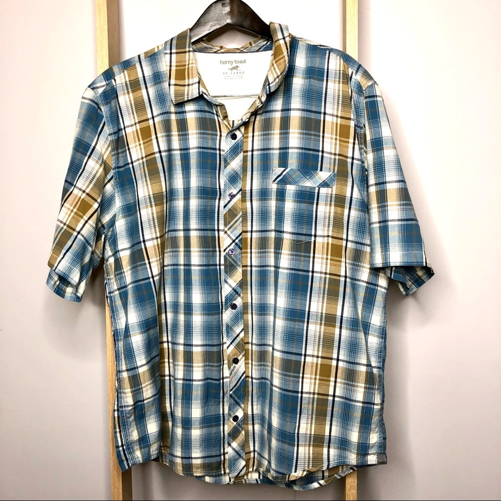 Horny Toad Organic Cotton Plaid Short Sleeve Shirt